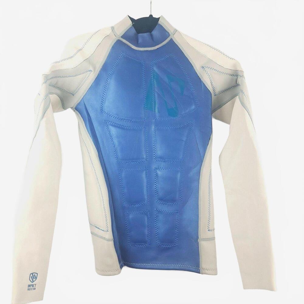 Ten-80 Impact Protection Rash Guard Padded Water Sports Top Blue White Medium